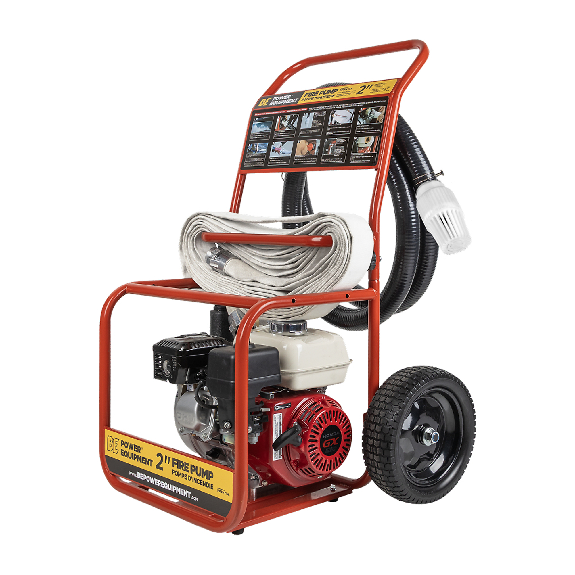 2" Fire Pump with Powerease 225 Engine Kit includes 12' Suction Hose,  50' x 1-1/2" Fire Hose and Nozzle